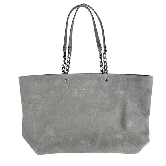 Rebecca Minkoff Chain-Trim Grey Suede Large Tote Bag - Picture 2 of 12